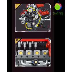 Motor V8 con movimiento y luz